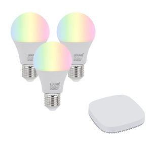 Sada 3 inteligentných stmievateľných LED žiaroviek E27 A60 9W 806 lm 2700K-6500K vrátane Zigbee Smart Hub vyobraziť