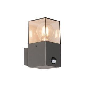 Vonkajšia nástenná lampa tmavosivá s pohybovým senzorom IP44 - Dánsko vyobraziť