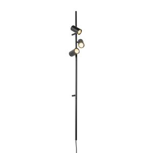 Nástenná lampa čierna s nožným spínačom 3-svetlo - Jeana Luxe vyobraziť