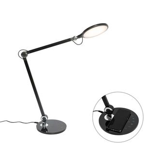 Dizajnová stolná lampa čierna vrátane LED s dotykovým a indukčným nabíjaním - Don vyobraziť
