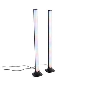 Stolná lampa čierna vrátane LED s diaľkovým ovládaním a RGB - Arnold vyobraziť