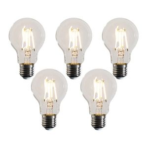 Sada 5 stmievateľných LED žiaroviek E27 A60 číra 4, 5W 500 lm 2700K vyobraziť