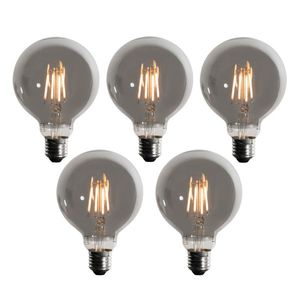 Sada 5 stmievateľných LED žiaroviek E27 dymová G95 5W 200 lm 1900K vyobraziť