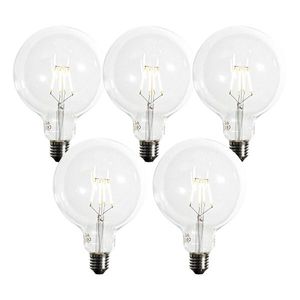 Sada 5 ks Stmievateľná LED žiarovka E27 so špirálovým vláknom G125 5W 450lm 2200K vyobraziť