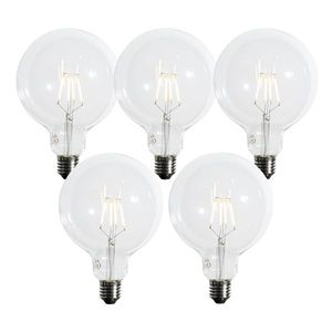 Sada 5 E27 3-stupňových stmievateľných LED žiaroviek so špirálovým vláknom G125 4W 450 lm 2700K vyobraziť