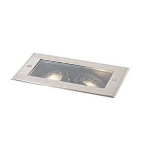 Inteligentné zemné bodové svietidlo oceľové 2-svetlá nastaviteľné IP65 vr. 2 GU10 50mm - Oneon vyobraziť