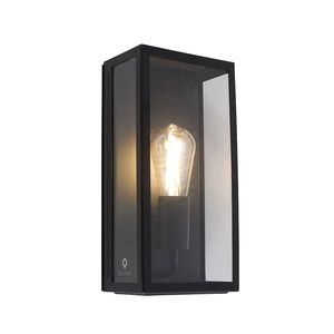 Priemyselná vonkajšia nástenná lampa čierna IP44 so sklom - Rotterdam vyobraziť