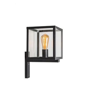 Priemyselná štvorcová vonkajšia nástenná lampa čierna IP23 - Rotterdam vyobraziť