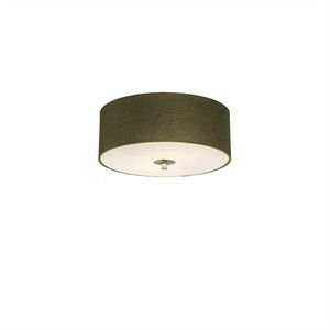 Rustikálne stropné svietidlo zelené 30 cm - Drum Jute vyobraziť