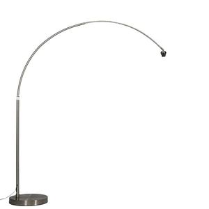 Moderná oblúková lampa oceľová nastaviteľná bez tienidla vyobraziť