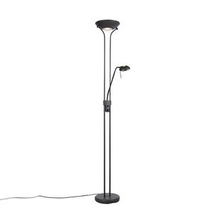 Stojacia lampa čierna s lampou na čítanie vrátane LED a stmievača - Diva 2 vyobraziť