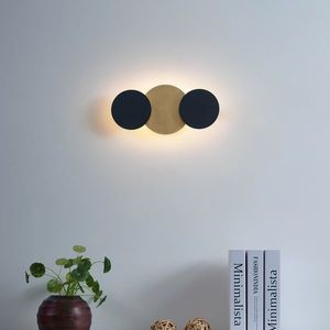 Moderné nástenné svietidlo čierne so zlatom vrátane LED 3-stupňové stmievateľné 3-svetlá - Sunrise 3 vyobraziť