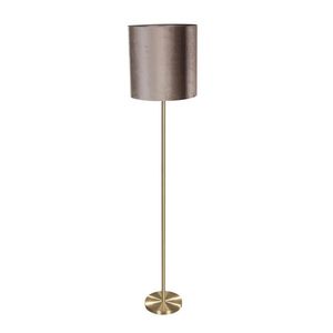 Stojacia lampa mosadzná so zamatovým tienidlom sivohnedá 50cm - Simplo vyobraziť