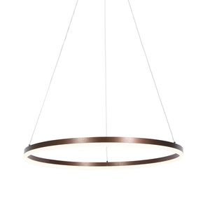 Tmavo bronzové závesné svietidlo 80 cm vrátane LED s 3-stupňovým stmievaním - Anello vyobraziť