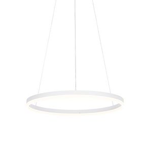 Dizajnové závesné svietidlo biele 60 cm vrátane LED 3-stupňového stmievača - Anello vyobraziť
