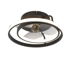 Stropný ventilátor čierny 46, 5 cm vrátane LED s diaľkovým ovládaním - Kees vyobraziť
