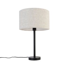Moderná stolná lampa čierna s tienidlom z bouclé svetlosivej 35 cm - Simplo vyobraziť