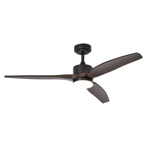 Inteligentný stropný ventilátor čierny s drevenou potlačou 132 cm vrátane LED stmievateľného s diaľkovým ovládaním - Joly vyobraziť