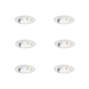 Sada 6 zapustených bodových svetiel biela 6, 8 cm vrátane LED 750 lm stmievateľné IP65 - Gaius vyobraziť