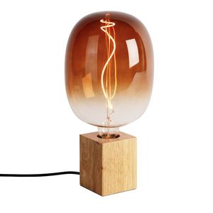 Rustikálna stolná lampa drevo prírodné vrátane LED G170 - Bloc vyobraziť
