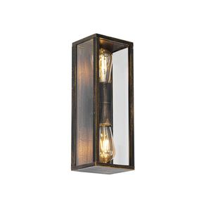 Vintage nástenná lampa starožitné zlato 38 cm 2-svetlo IP44 - Charlois vyobraziť