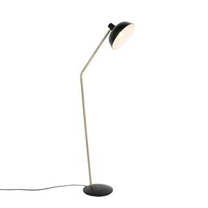 Retro stojaca lampa čierna s bronzom - Milou vyobraziť