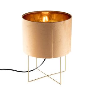 Moderná stolná lampa žltá so zlatom - Rosalina vyobraziť