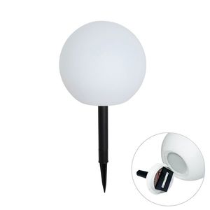 Vonkajšia lampa biela 25 cm vrátane LED IP44 slnečná RGBW - Ludger vyobraziť