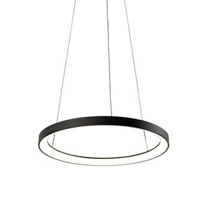 Dizajnové závesné svietidlo čierne vrátane stmievateľného LED Easylift - Hoop vyobraziť