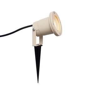 Bodové svietidlo so zemným hrotom béžové GU10 50 mm nastaviteľné IP65 vrátane kábla a zástrčky - Basic vyobraziť