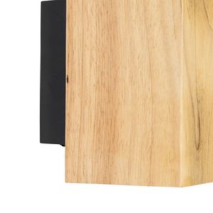 Rustikálna nástenná lampa drevená štvorcová 2-svetlá - Sandy vyobraziť