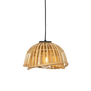Orientálna závesná lampa čierna s prírodným bambusom 30 cm - Pua vyobraziť
