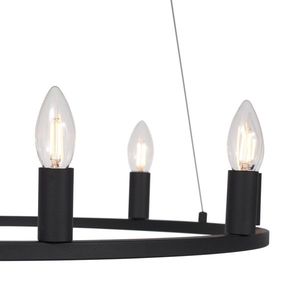 Priemyselné závesné svietidlo čierne so 7 svetlami - Knight vyobraziť