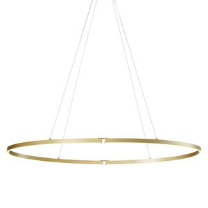Dizajnové závesné svietidlo mosadzné 120 cm vrátane LED 3-stupňové stmievateľné - Ovallo vyobraziť