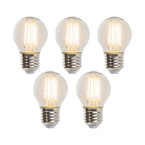 Sada 5 stmievateľných LED žiaroviek E27 s guľatým tvarom 5W 470lm 2700K vyobraziť