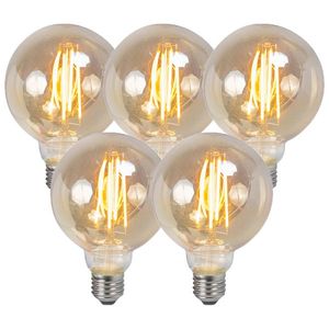 Sada 5 E27 stmievateľných LED žiaroviek s vláknom dymové 5W 450lm 2200K vyobraziť