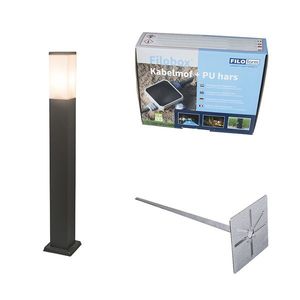 Vonkajšia lampa antracit 80 cm IP44 - Malios so zemným hrotom a káblovou objímkou vyobraziť