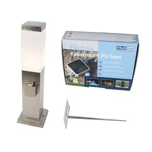 Vonkajšia lampa oceľ vrátane objímky IP44 - Malios so zemným kolíkom a káblovou objímkou vyobraziť