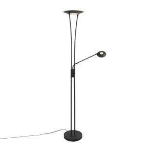 Moderná stojaca lampa čierna vrátane LED s čítacím ramenom - Ibiza vyobraziť