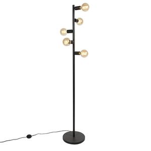 Škandinávska stojaca lampa čierna 5-svetlo - Facil Tube vyobraziť