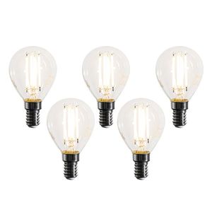 Sada 5 stmievateľných LED žiaroviek E14 Filament G45 číra 4W 470 lm 2700K vyobraziť