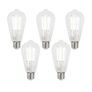 Sada 5 ks Inteligentné stmievateľné LED žiarovky E27 ST64 číre 7W 806lm 2700-6500K vyobraziť