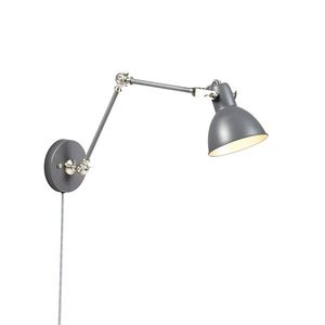 Priemyselná nástenná lampa sivá nastaviteľná - Dazzle vyobraziť