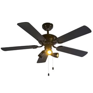 Stropný ventilátor čierny 110 cm 3-svetelný s ťahacím káblom - Mistral vyobraziť