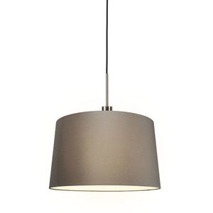 Moderné závesné svietidlo oceľ a čierna s tienidlom 45 cm taupe - Combi vyobraziť