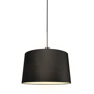 Moderné závesné svietidlo oceľ s tienidlom 45 cm čierne - Combi 1 vyobraziť