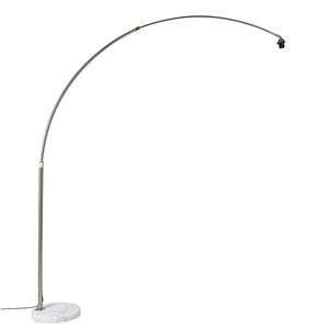 Obojková lampa z ocele s bielym mramorovým podstavcom nastaviteľná - XXL vyobraziť
