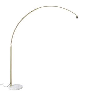 Oblúková lampa mosadz s bielym mramorovým podstavcom nastaviteľná - XXL vyobraziť
