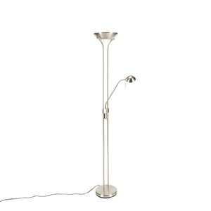 Oceľová stojaca lampa s lampou na čítanie vrátane stmievateľného LED v Kelvinoch - Diva vyobraziť