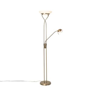 Stojaca lampa bronzová vrátane LED a stmievača s lampou na čítanie - Empoli vyobraziť